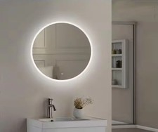 Home Decorators 24 x24 Round LED Vanity Mirror Anti-Fog Silver, 1006359789
