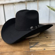 Original Tombstone 20X Western Cowboy Felt Hat East West Style - Black