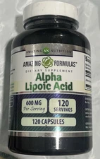 Amazing Formulas Alpha Lipoic Acid 120 Caps 600 mg, 1/27, Sealed