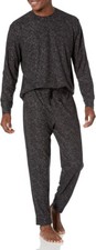 Nautica Men's Waffle Pajama Pant Set, Charcoal Heather  XL