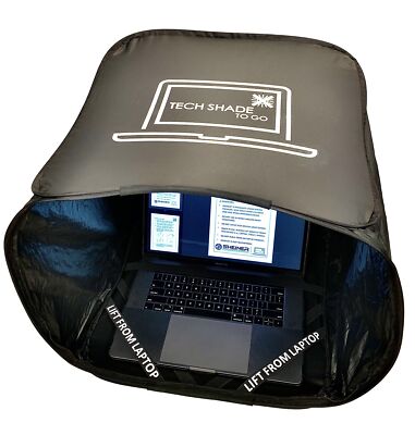 Parasole Per Laptop 15-16″ – Scudo Pieghevole Antiriflesso Con Tasca, Riduce Luce E Calore, Protegge La Privacy All’Aperto