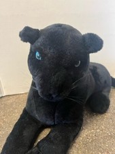 Black Panther Realistic Stunning Blue Eyes Plush Cat Big Stuffed Animal 9.5  X 27