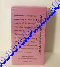 Philosophy UNCONDITIONAL LOVE Eau de Toilette 4fl.oz/120ml SEALED Pre-Coty RARE