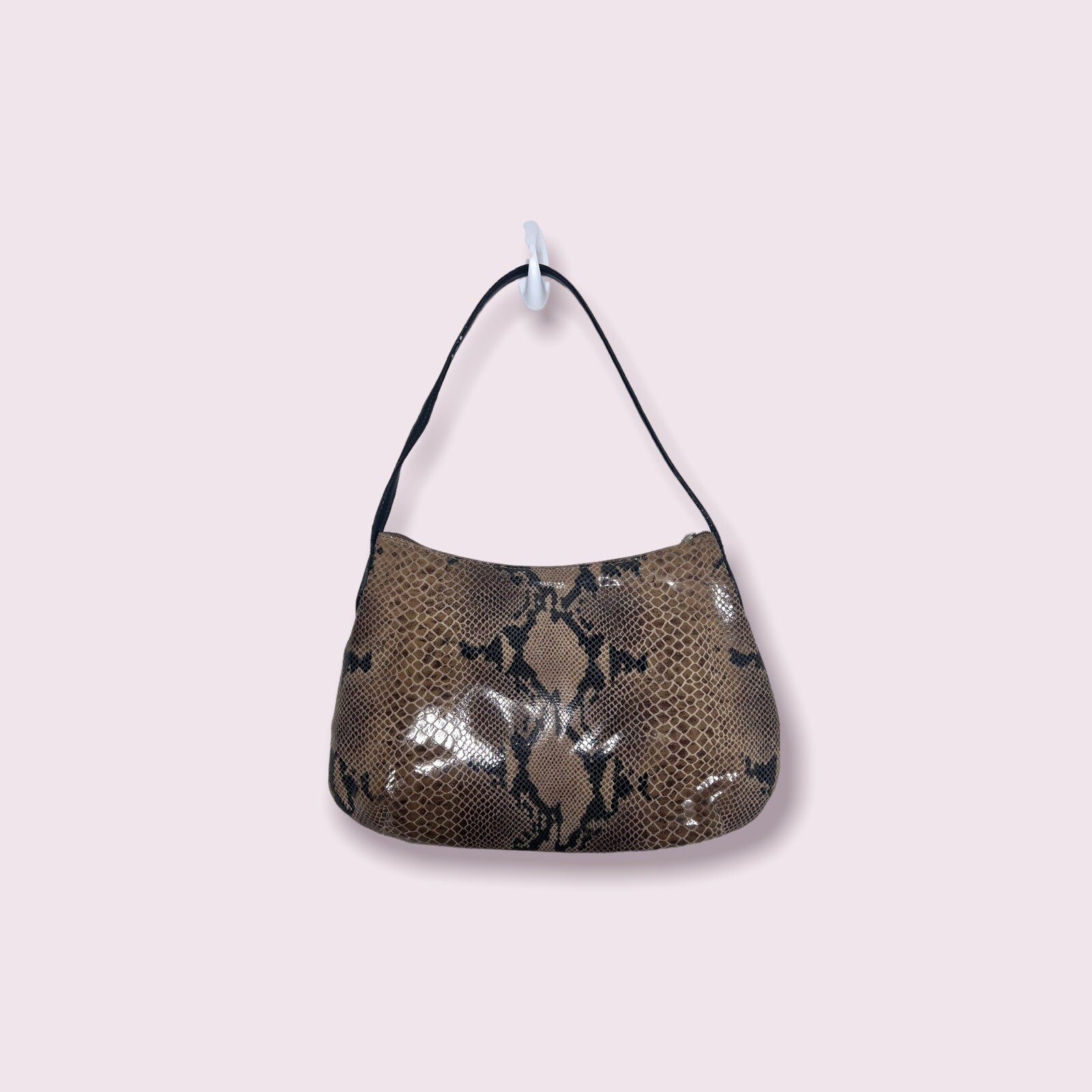 Desmo Leather Python Print Handbag - image 4