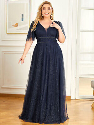 Orchid Romantic Shimmery V Neck Ruffle Sleeves Maxi Long Evening Gowns