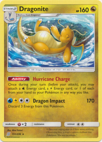 Dragonite - 151/236 - Rare NM, English Pokemon Unified Minds - Picture 1 of 1