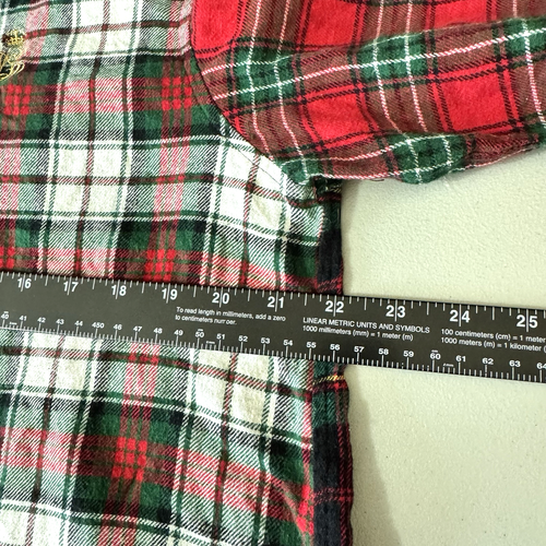 Camicia Lauren Ralph Lauren multicolore a quadri manica 3/4 con bottoni in flanella taglia L - Foto 5 di 6