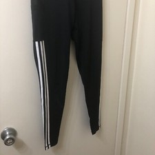 Adidas Women's Black 3-Stripes AEROREADY Tight Fit Legging Pants Size Medium