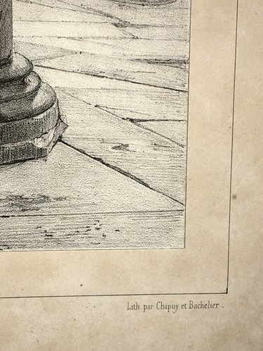 Interieur Maison Rue Juiverie LITHOGRAPHIE CHAPUY Lemercier LYON Rhone XIX° - Picture 5 of 6