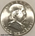 1961 D Franklin Half Dollar From OBW Roll Estate Hoard Ch-Gem Bu Unc. 90% Silver