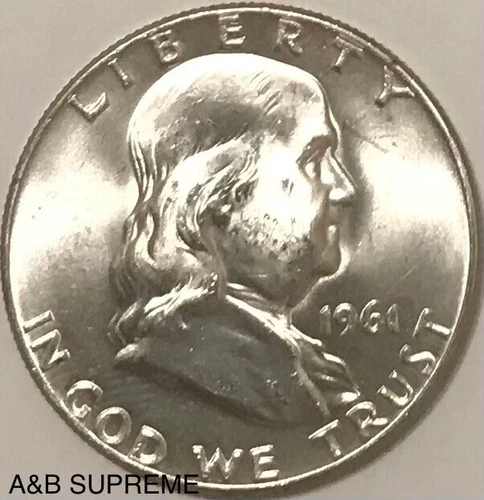 1961 D Franklin Half Dollar From OBW Roll Estate Hoard Ch-Gem Bu Unc. 90% Silver