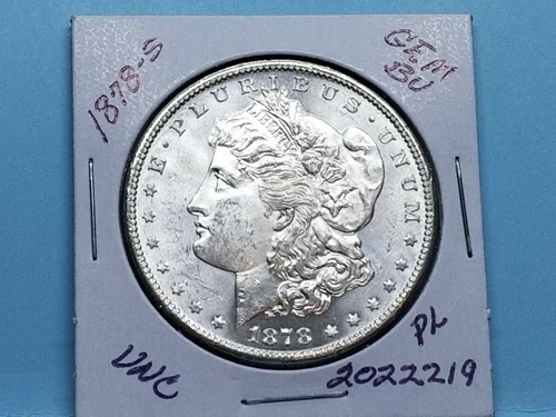 1878-S MORGAN SILVER DOLLAR GEM BU PL BLAST WHITE MIRROR LUSTER #2022219-58EE