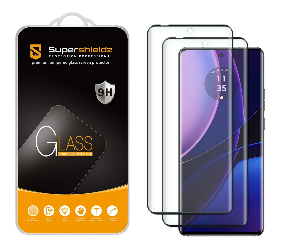 2X Supershieldz Tempered Glass Screen Protector for Motorola Edge 2023  (Black)