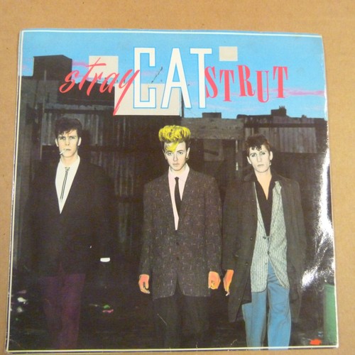 45rpm 7" single STRAY CATS stray cat strut / drink that bottle down 1981 SCAT 3