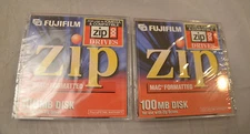 Lot of 2 FujiFilm 100 MB Zip Disks Mac formatted Factory sealed
