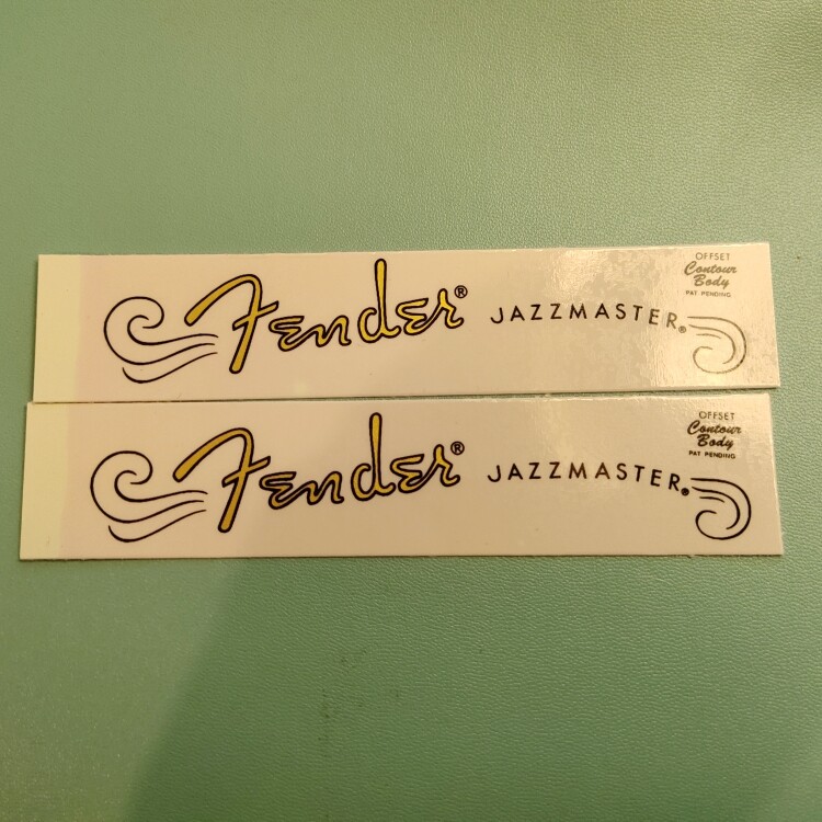 2Pcs FENDER Jazzmaster 60's Guitar Waterslide Transfer Headstock