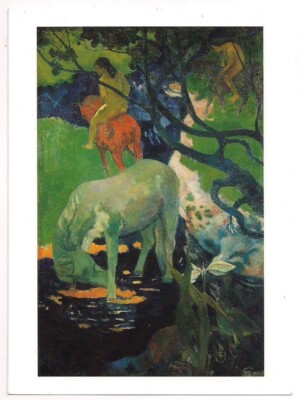 Artist PAUL GAUGUIN Exhibition Postcard WHITE HORSE Musee d'Orsay PARIS FRANCE
