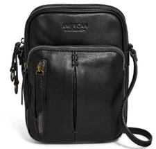 American Leather Co. Cleveland North/South Crossbody Black NWT*