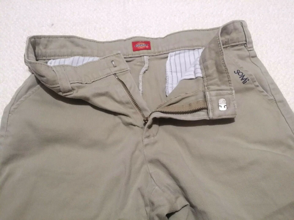 4 DICKIES Pantalones Cortos Caqui Talla 12 Uniforme Escolar Chinos Parque Infantil Campamento 25" Cintura Foto 2 de 4