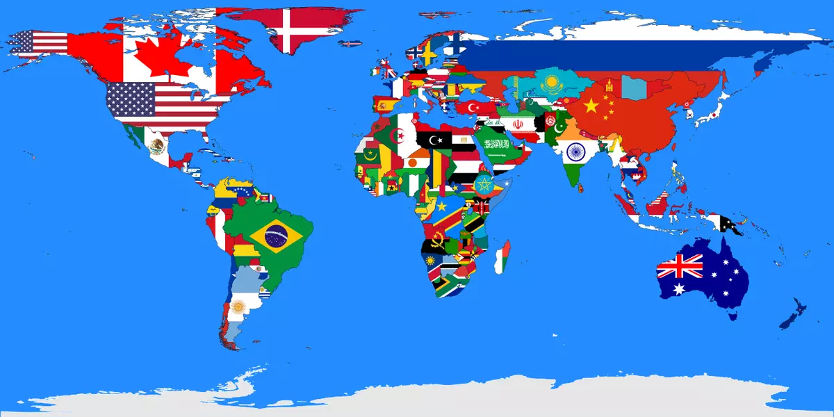 world flags map