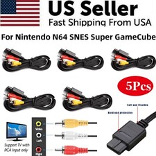 5X 6FT N64 SNES Gamecube RCA AV TV Audio Video Stereo Cable Cord For Nintendo 64
