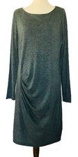 Banana Republic Women Shift Gray Long Sleeve Side Drape Shift Dress XL New