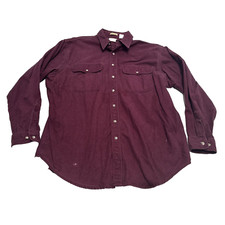 Vintage St. John Bay Red Chamois Cloth Button Down Shirt: Size XXLT USA MADE