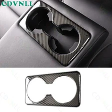 For Mazda 3 Axela 2019-2024 Carbon Fiber Steel Rear Water Cup Holder Panel Cover