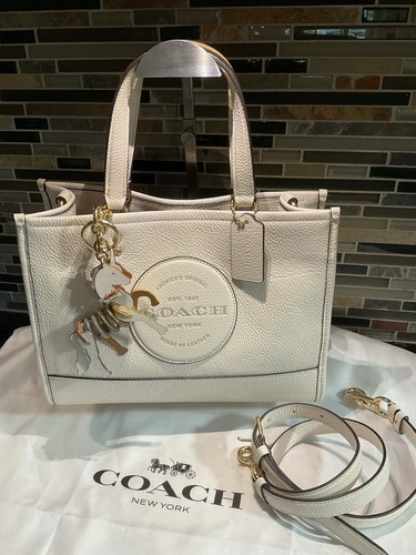 dempsey tote 40 with buffalo plaid print and coach patch