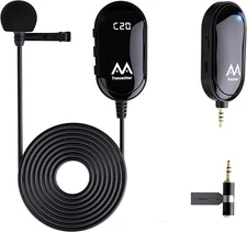 Wireless Lavalier Microphone System Lapel Mic Micro Rechargeable Recording