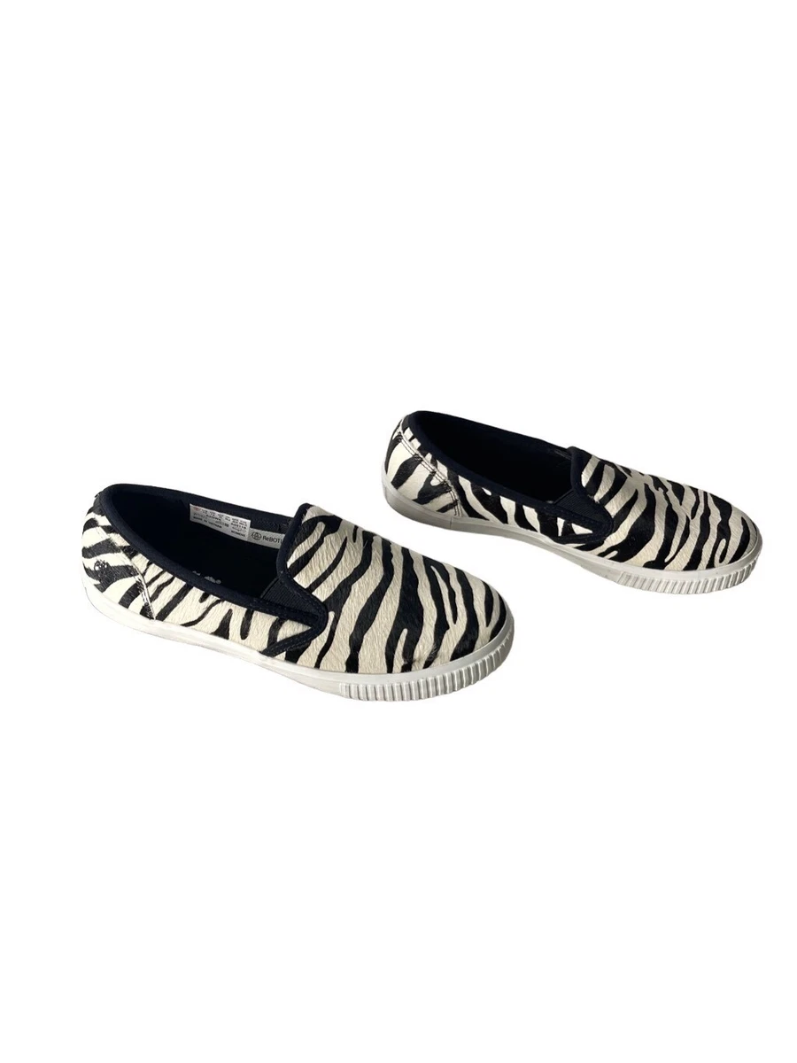 Timberland Skyla Bay Zebra Calf Hair Slip On Shoes Women s Size 9.5