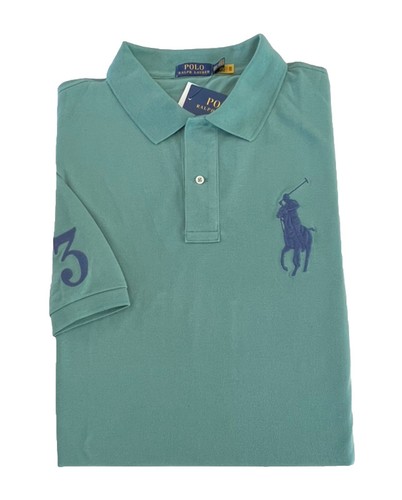 トップス is-ness Knitted Big Polo Is-ness Green Knitted Big Polo Shirt Men's L Casual Cotton Linen