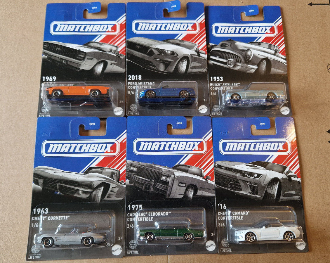 Matchbox premium lot de 6 décapotables américaines Cadillac et Buick en métal injecté