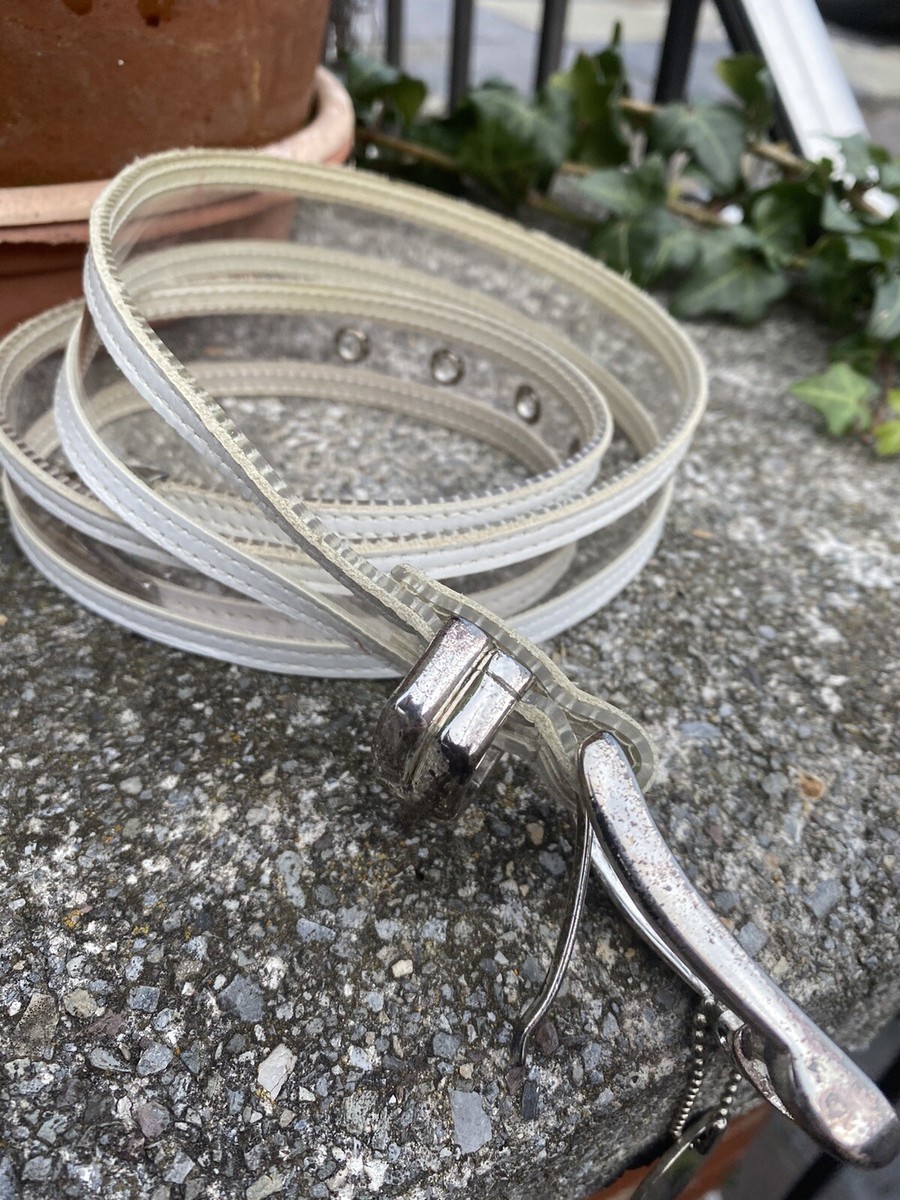 Vintage RARE Streets Ahead Clear belt White Leather Silver  display picture 1