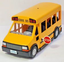 Playmobil School Bus Working Lights Great Condition 11" long