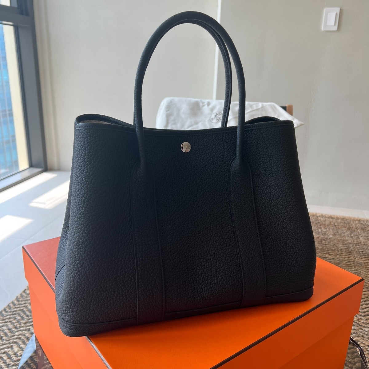 Hermes Garden Party 36 Bag Negonda & Palladium Noir Hermes Garden Party 36 Bag Negonda & Palladium Noir