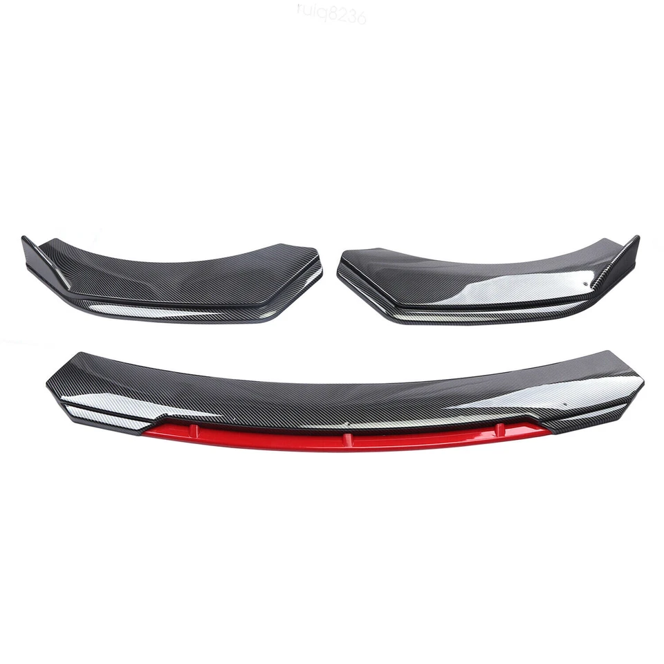 For Dodge Durango Front Bumper Lip Spoiler Splitter Carbon Fiber Style Red - Image 4 of 4