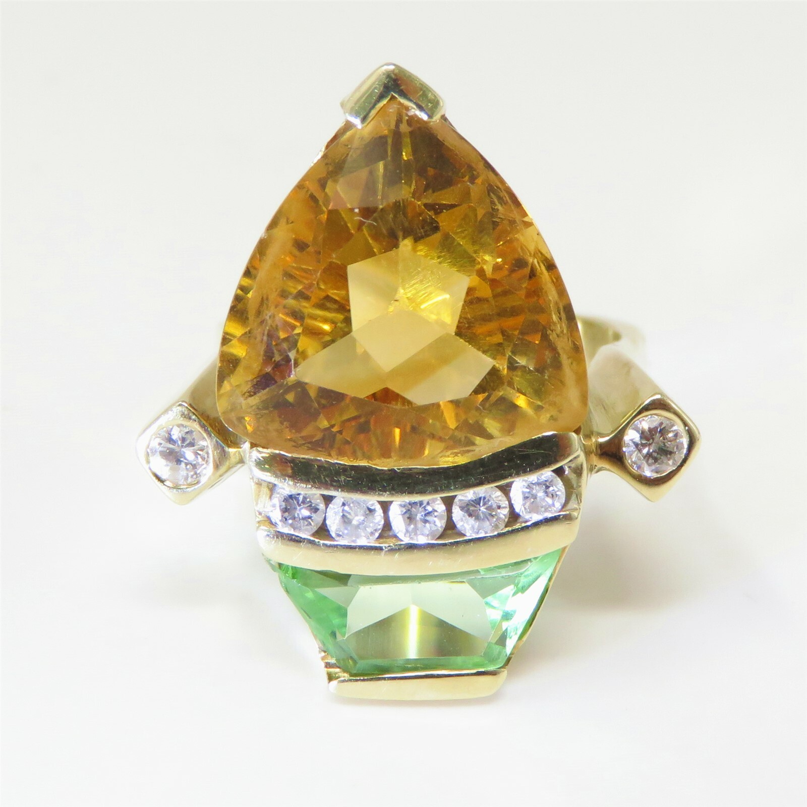 NYJEWEL 14k Yellow Gold Citrine Tourmaline Diamon… - image 1