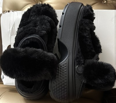 CROCS STOMP lined quilted clog, platform crocs, ladies size 8 in black
