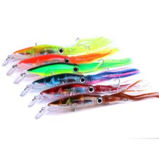 6PCS Lot Fishing Lures Squid Octopus Minnow Jig Rubber Skirt Bait Crankbait USA