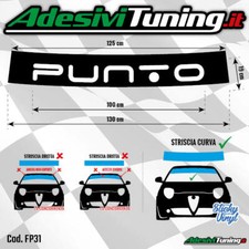 Fascia Parasole Fiat Punto - Intagliata Nero Opaco