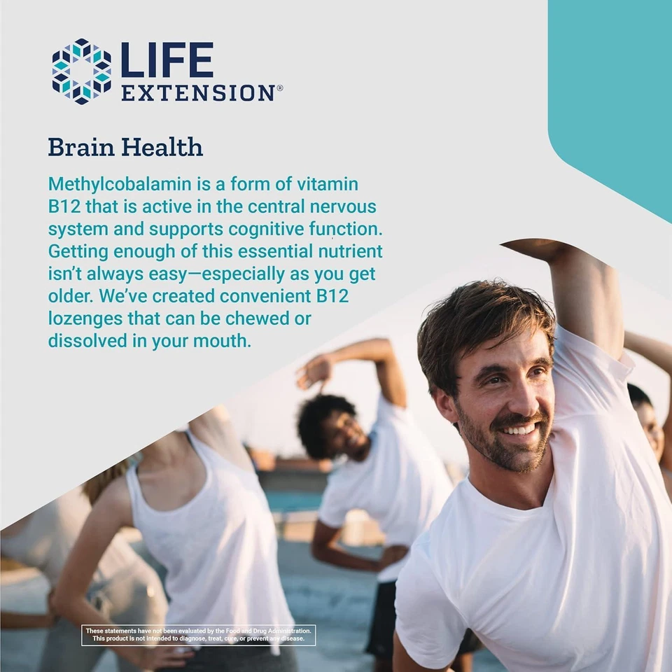 Vitamin B12 Methylcobalamin Nerve Health Cognitive & Energy Support, 60 Lozenges - Image 4 of 4