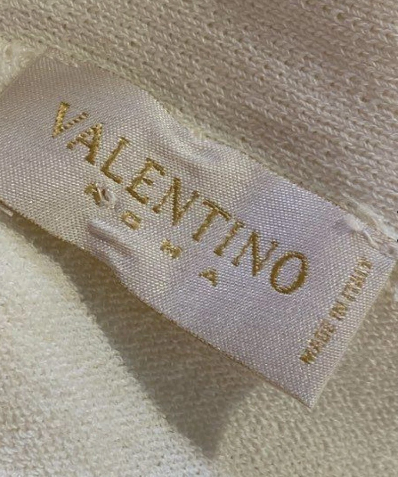 Auténtico Valentino Mujer Marfil Espalda Entrecruzada. Camiseta sin mangas Pullover talla 44/8 Foto 3 de 4