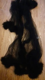 Sexy Sheer Lingerie Feather Mesh Robe for Women See-Through Nightwear