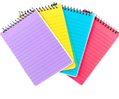 Spiral Ruled Notebook Notepad Shorthand Multi-coloured Neon Home Office ...