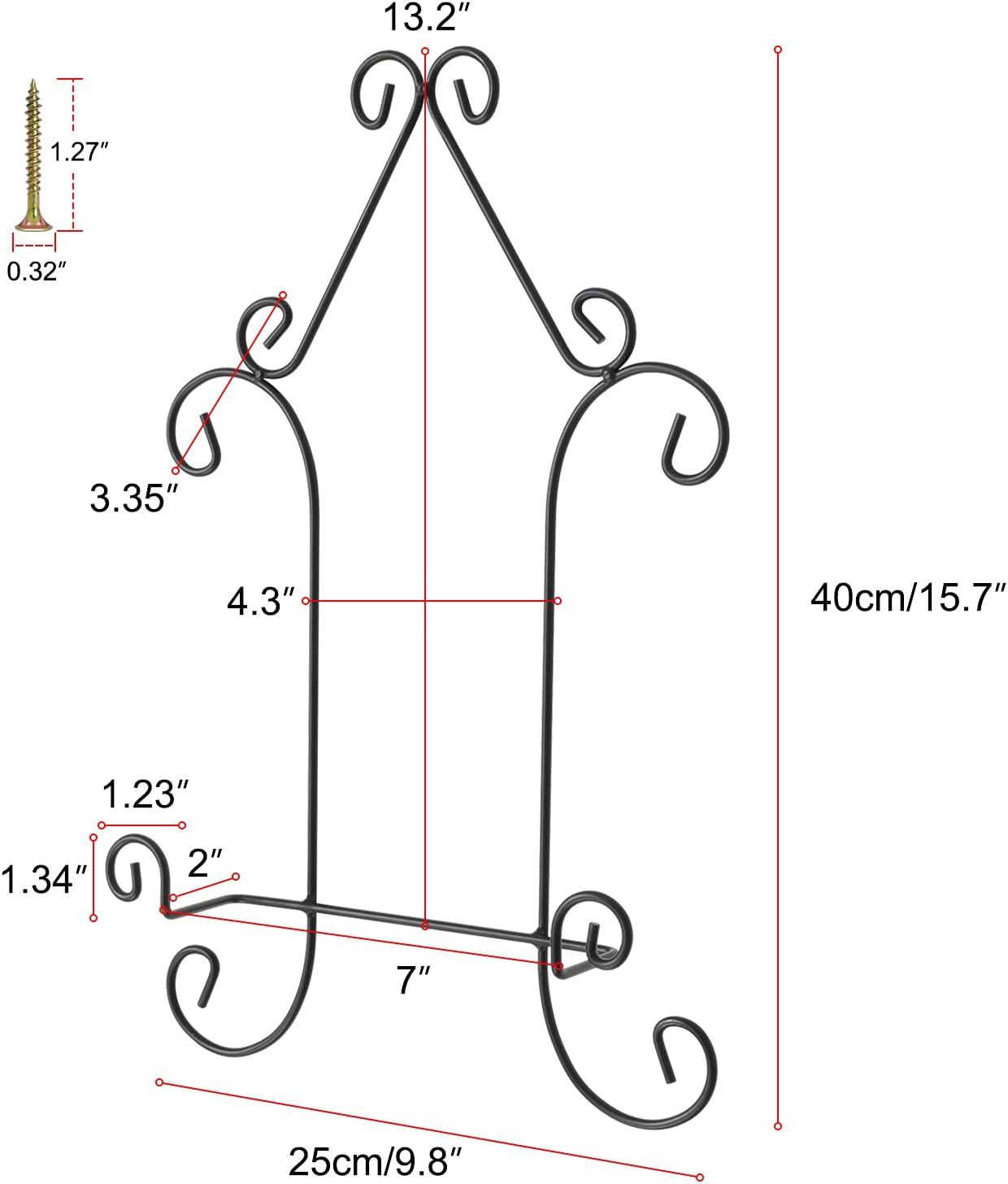 3 Pack 16 Inch Wall Mount Plate Display Hanger, Large Wall Easel Holder Vertical