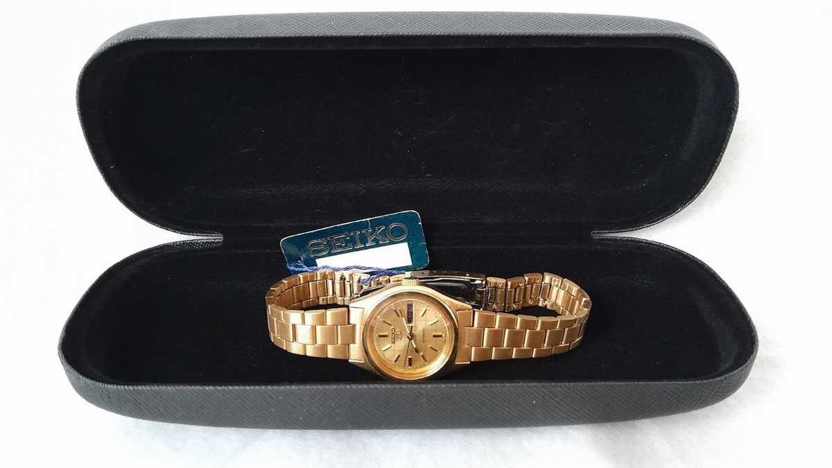 SEIKO Damen Armbanduhr 5 Automatik stainless steel gold 4206-0410
