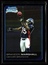 BRANDON MARSHALL ROOKIE CARD DENVER BRONCOS 2006 BOWMAN CHROME. rookie card picture