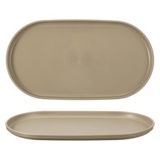 2Pcs Fast Food Serving Trays, 14.8x8.1" Oval Trays, Khaki