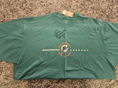 Larry Csonka Signed Miami Dolphins Pro Football Hall Of Fame T-Shirt NEW Sz XL